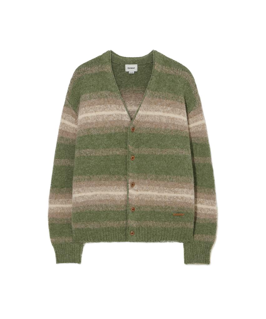 Covernat Gradient Stripe Cardigan Green