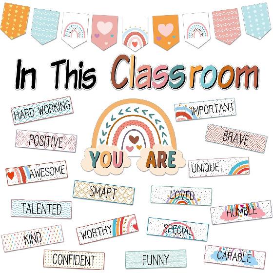 Eucalyptus Positive pirational Affirmation Bulletin Board Decor Nature Classroom Decor Classroom Greenery Themes Decoration Sets