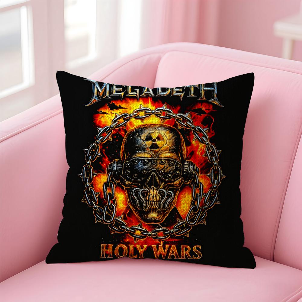 Band MMegadeths Cushion Cover Natural Linen Pillow Case DoubleSided Print Decorative Sofa Pillowcase Home Decor Gift