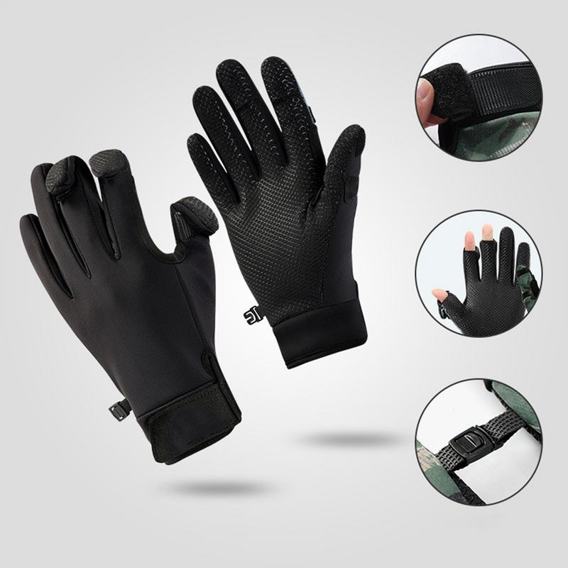 Winter Fishing Gloves Winter Warm Fingerless Hunting Gloves For Men Touchscreen Cold Weather Warm Gloves Non-Slip Fishing