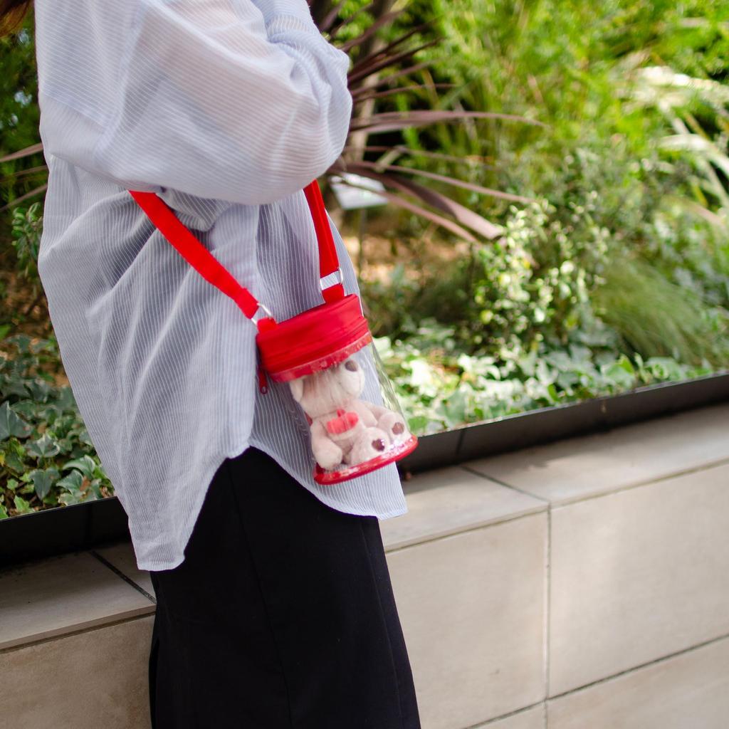 Entrex Plush Shoulder Bag, Red, Oshikatsu Goods Pouch