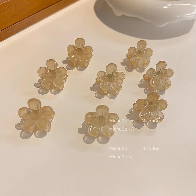 

10 шт. Корейские мини-заколки для волос с цветочным узором Кавайные заколки-крабики Зажимы для косы Головные уборы Аксессуары для волос для девочек и женщин