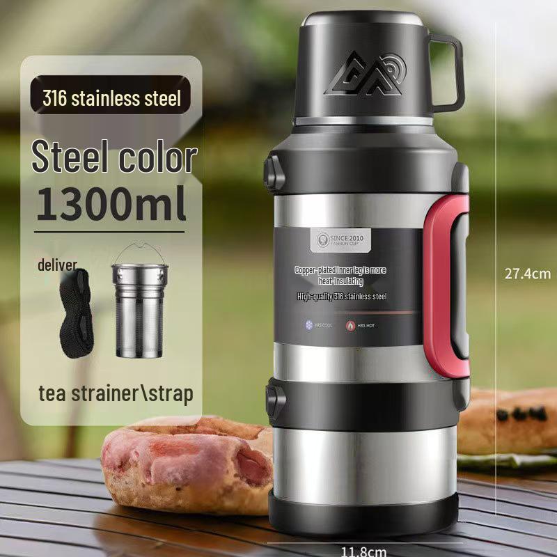 316 Large Capacity Outdoor Stainless Steel Insulated Sports Teapot and Water Cup