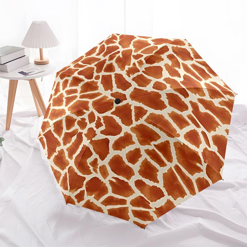 1pc Giraffe Print Automatic Open/Close Umbrella Compact Folding Umbrella, All-Season Portable Umbrella for Women/Men F1124235