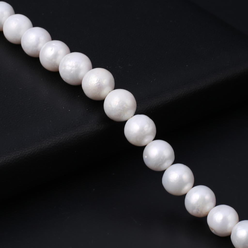 1String, White Round Pearl 10-11mm, Fashion Women Natural Freshwater Pearl Beads for Jewelry Making DIY Crafts, Luxury Bulk Gifts 36cm