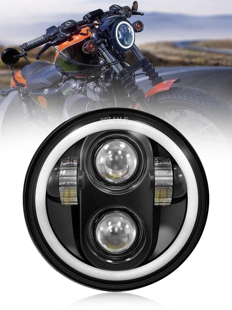 NORTHYUN LED Motorcycle Headlight with Switch and 3 Lighting High IP67 Easy Installation 5.75-inch Hi/Lo DRL, 12V/24V Universal, Modes, Brightness,