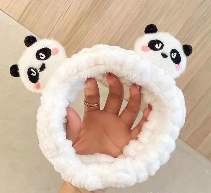Süßes Panda-Puppen-Stirnband Kopfschmuck Gesicht waschen Haarspange Haarklammer Haarband Schleife Kinder Erwachsene Haarschmuck