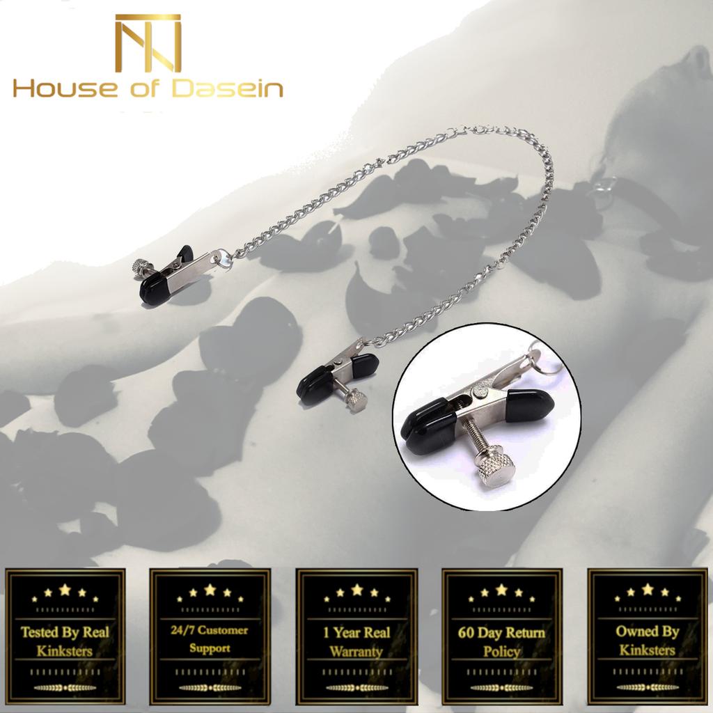 Stainless Steel Metal Chain Nipple Clamps   Restraints Kink Nipple & Clitoral Toys