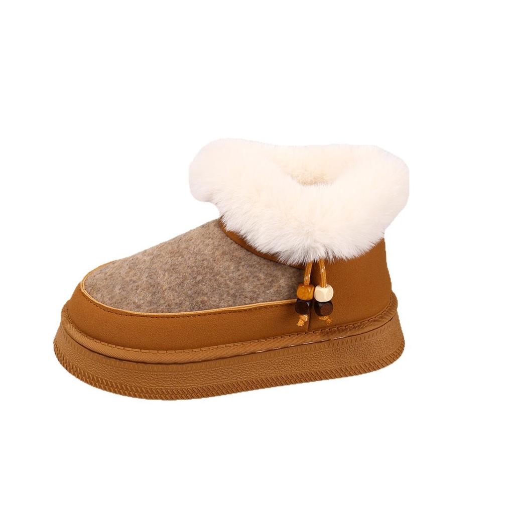 Foreign trade large size women's shoes snow boots women's 2025 autumn and winter new thick-soled warm and velvet large cotton shoes fashion