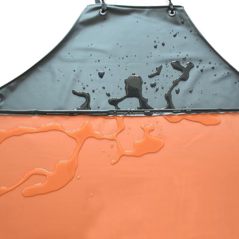 Miling Heavy-Duty Black & Red Waterproof PVC Apron