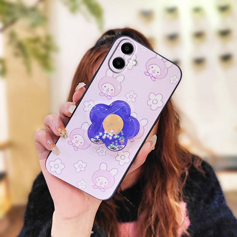 Rotatable Stand Quicksand Phone Case For Samsung Galaxy A07 Glitter Kickstand Skin Feel Silicone Simplicity Silicone TPU