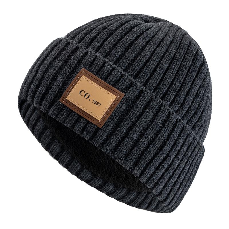 

Hot Sale Unisex Warm Winter Hat Plush Fur Lining Warm Cap 1987 Letter Beanie Hat For Men Women Outdoor Ski Sports Knitted Hat 56cm-60cm