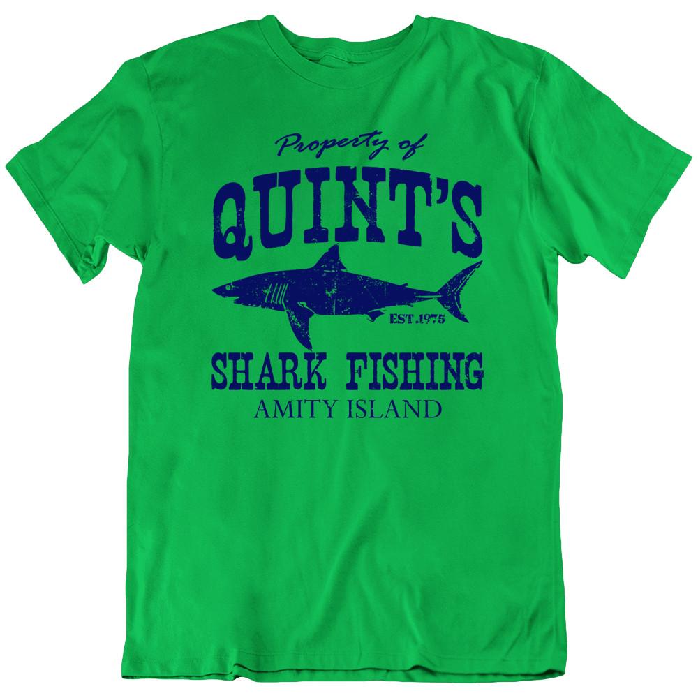

Quint s Shark Fishing Shark Hunter Jaws Movie 1975 Film T Shirt Tee Gift New 2XL