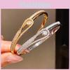Minimalist Zircon Drop Bangle Bracelet For Women With Gold Plated Copper Jewelry