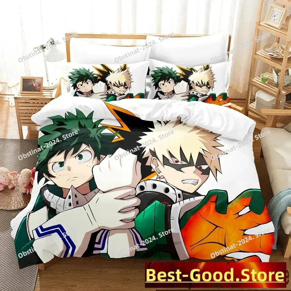 Anime My Hero Academia Bedding Set Printed Bed Set With Pillowcase Bed Duvet Cover Soft Queen Super King Size Home Textileextile