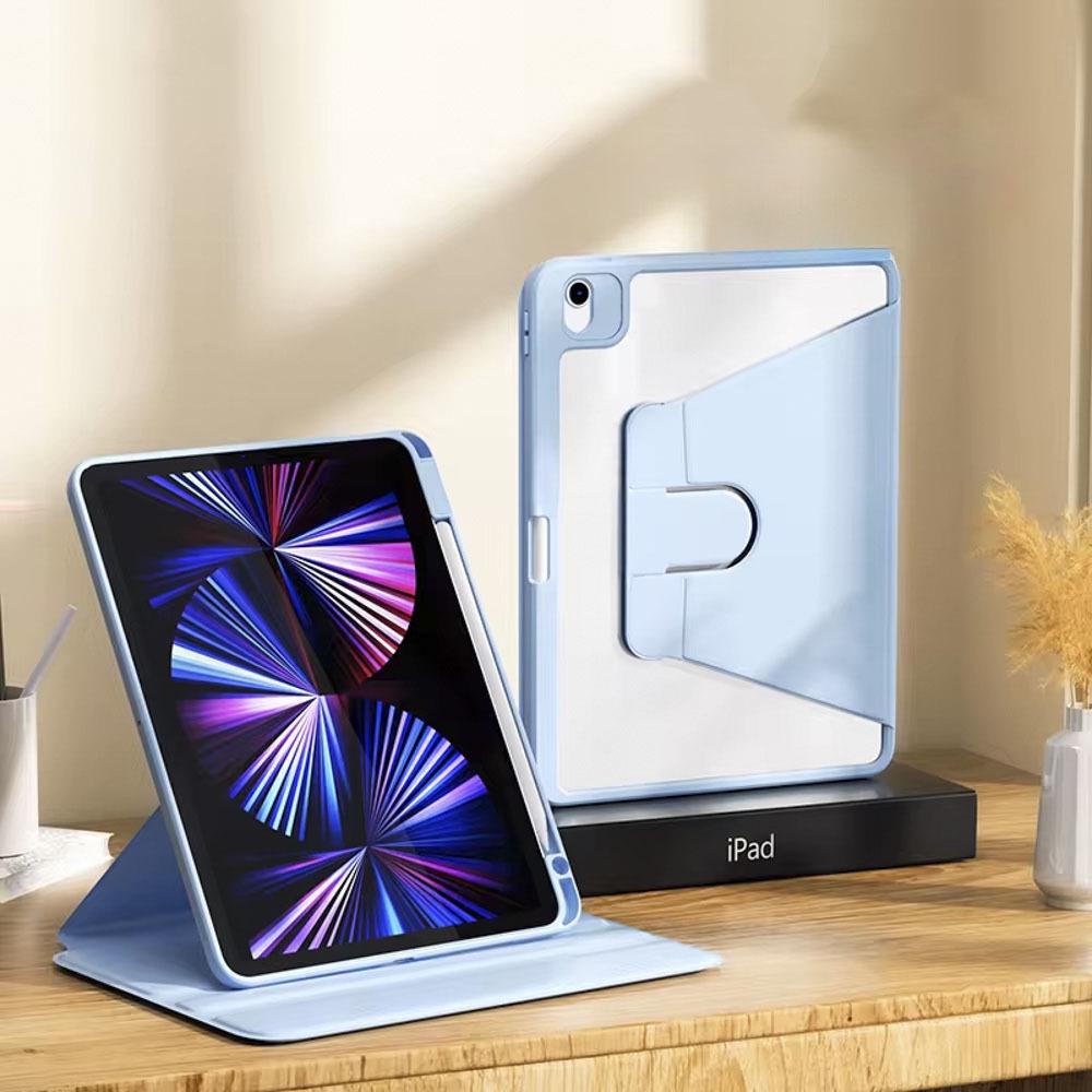 Pouzdro s 360° otočným stojánkem pro iPad Air 4/5 & Pro 13 s nastavitelným slotem na pero 10,2/10,9 palce