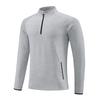 Men's European & American Long Sleeve Stand Collar Half Zip T-Shirt for Autumn/Winter Running & Fitness