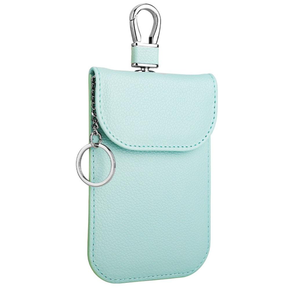 Fashion RFID Blocking Car Keys Case Anti-Theft Leather Key Protector Card Holder for Privacy Protection