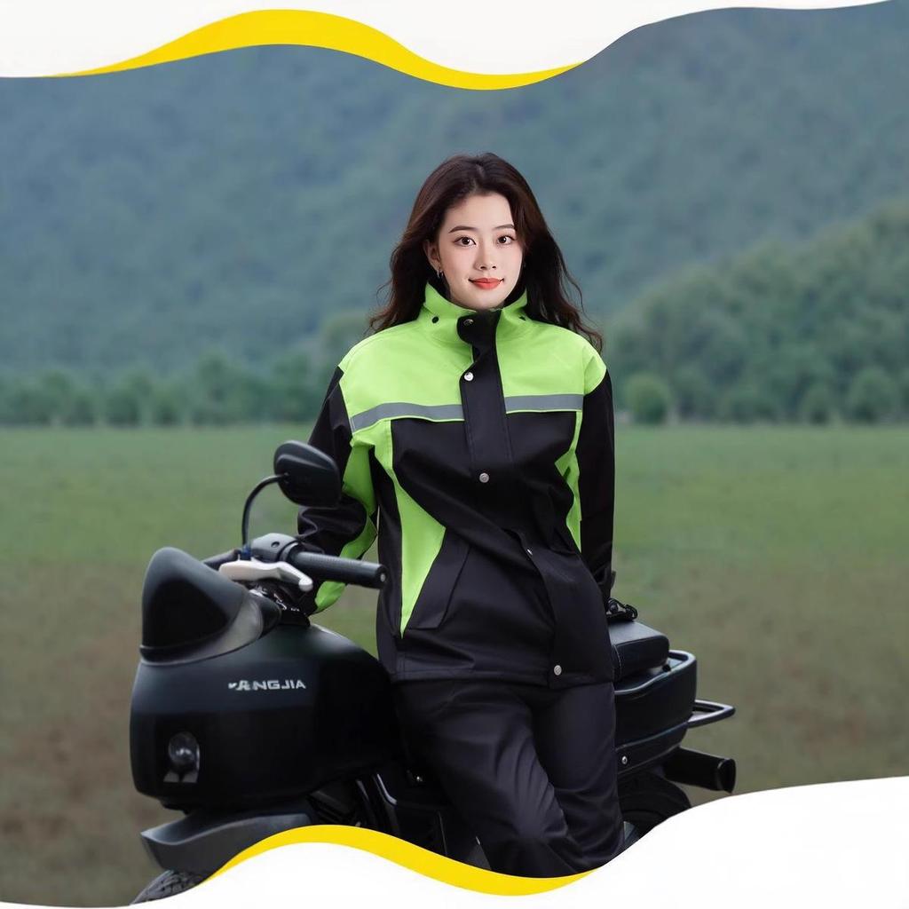 Unisex Raincoat Set: Split Design, Full Coverage, Heavy Rain Protection for Electric Motorcycle Riders