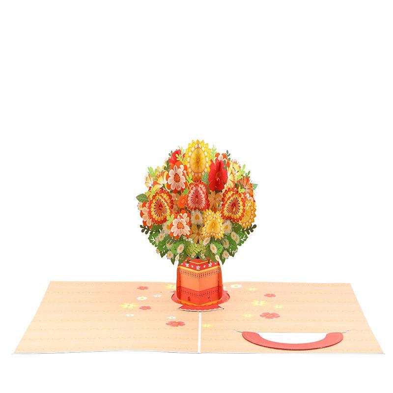 3D Pop-Up Flower Greeting Card Multi-Style for Mother's Day Birthday Wedding Valentine's Day Anniversaries Perfect Gifts