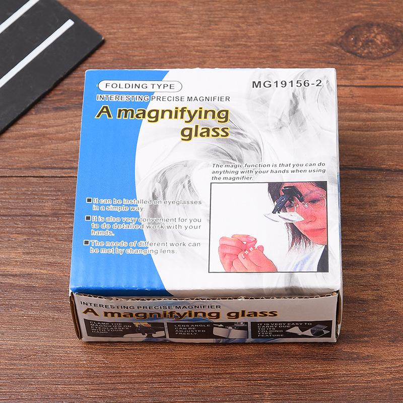 Glasses Type Magnifying Glass, Trojan Horse Type Clip Type Surgical Magnifying Glass with Three Sets of Lenses