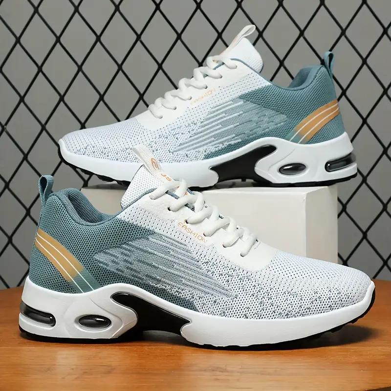 

Мужская модная спортивная обувь на шнуровке, дышащая, подходящего цвета, удобная нескользящая спортивная обувь, кроссовки для бега 42 синий