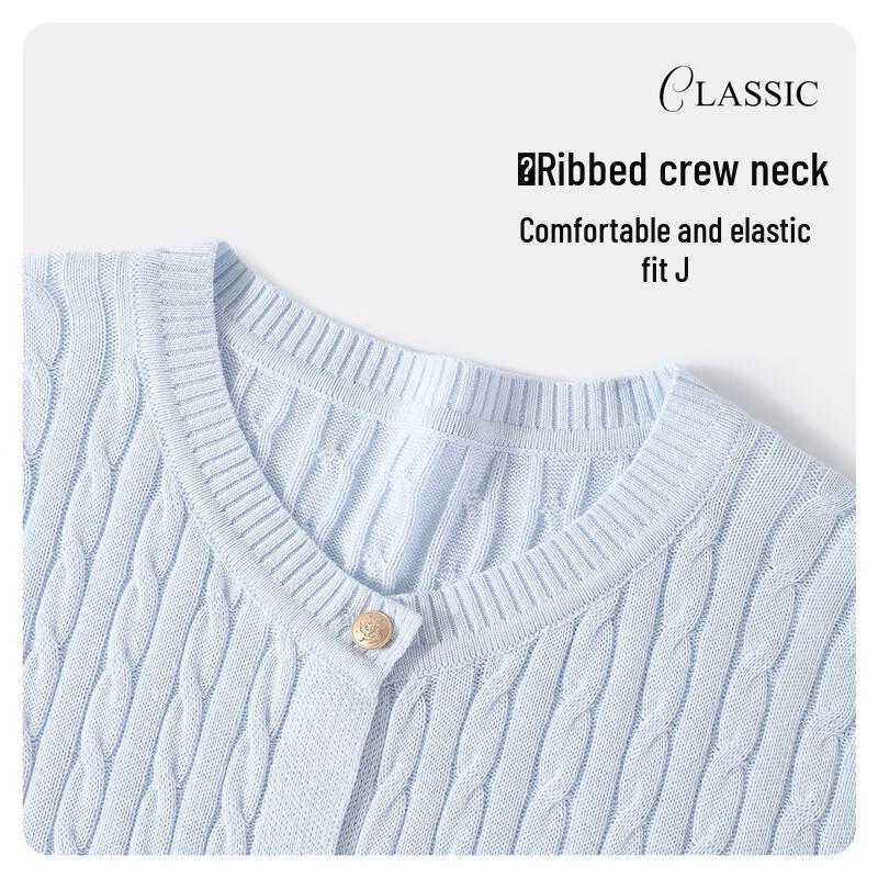 Navigare Girls' Summer Short Sleeve Cable Knit Cardigan