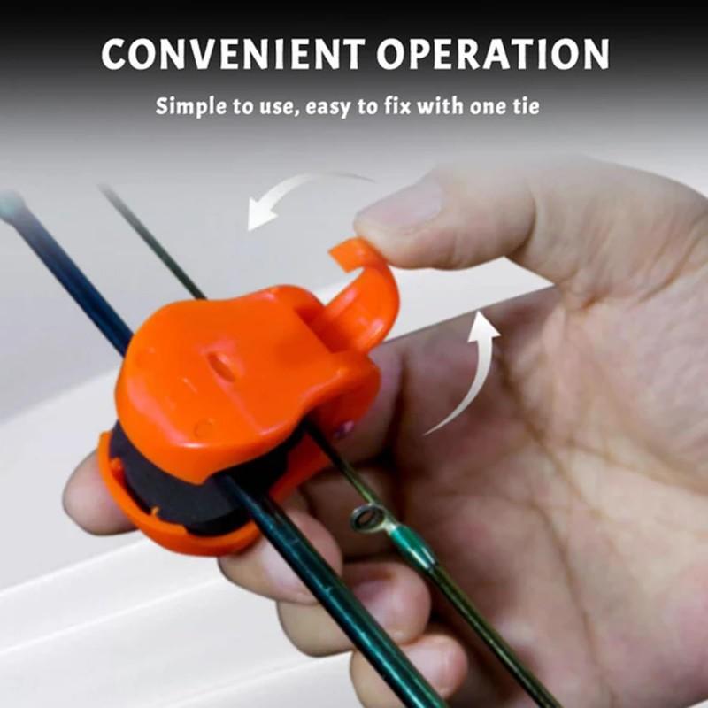Fishing Rod Holder Fixer Clip Straps Fishing Pole Holder Compact Design Fishing Rod Fixer Wall Mounted Fishing Rod Holder