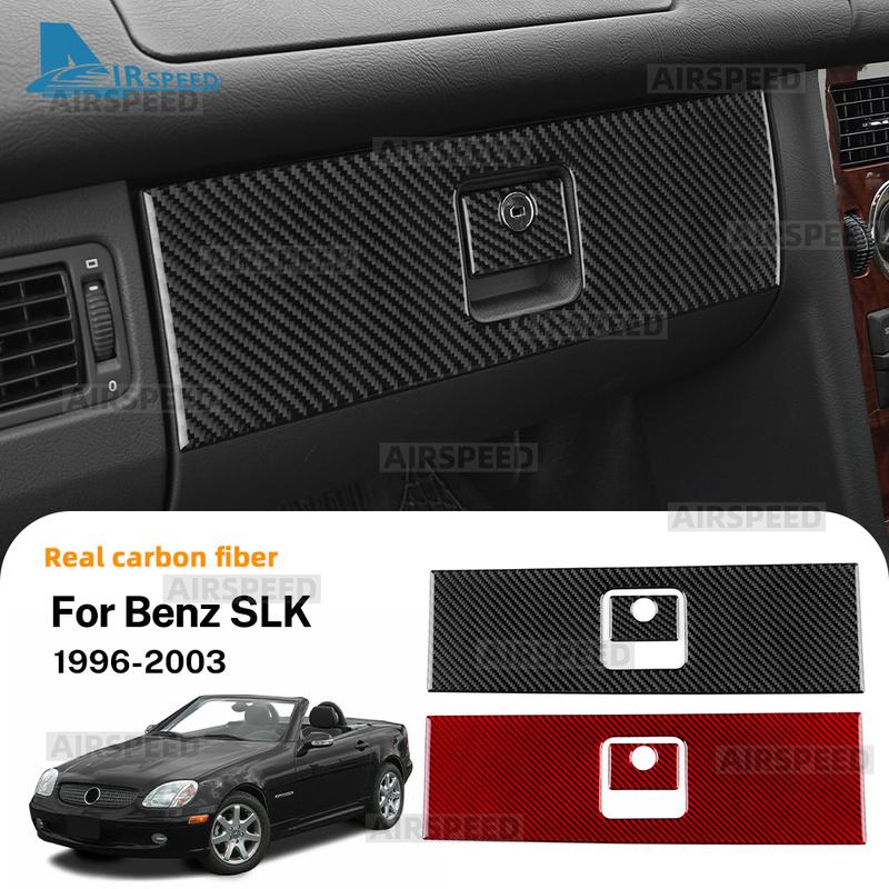 Real Soft Carbon Fiber Trim Sticker For Mercedes Benz SLK R170 1996 1997 1998 1999 2000 2001 2002 2003 Passenger-Side Tool Box
