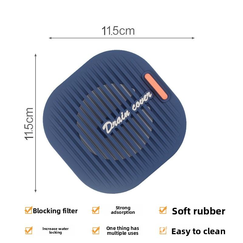 

Filter Screen Floor Drain Cover, Bathroom and Washroom To Block Hair, Kitchen Sink, Drain, Leftover Food and Scraps Model A синий