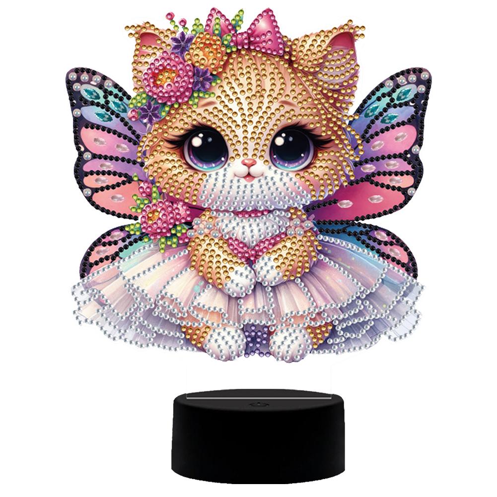 Vlinder Dier Diamant Schilderen Nachtlampje met Gereedschap DIY Diamant Schilderen Tafellamp voor Slaapkamer Woonkamer Kantoor Thuis