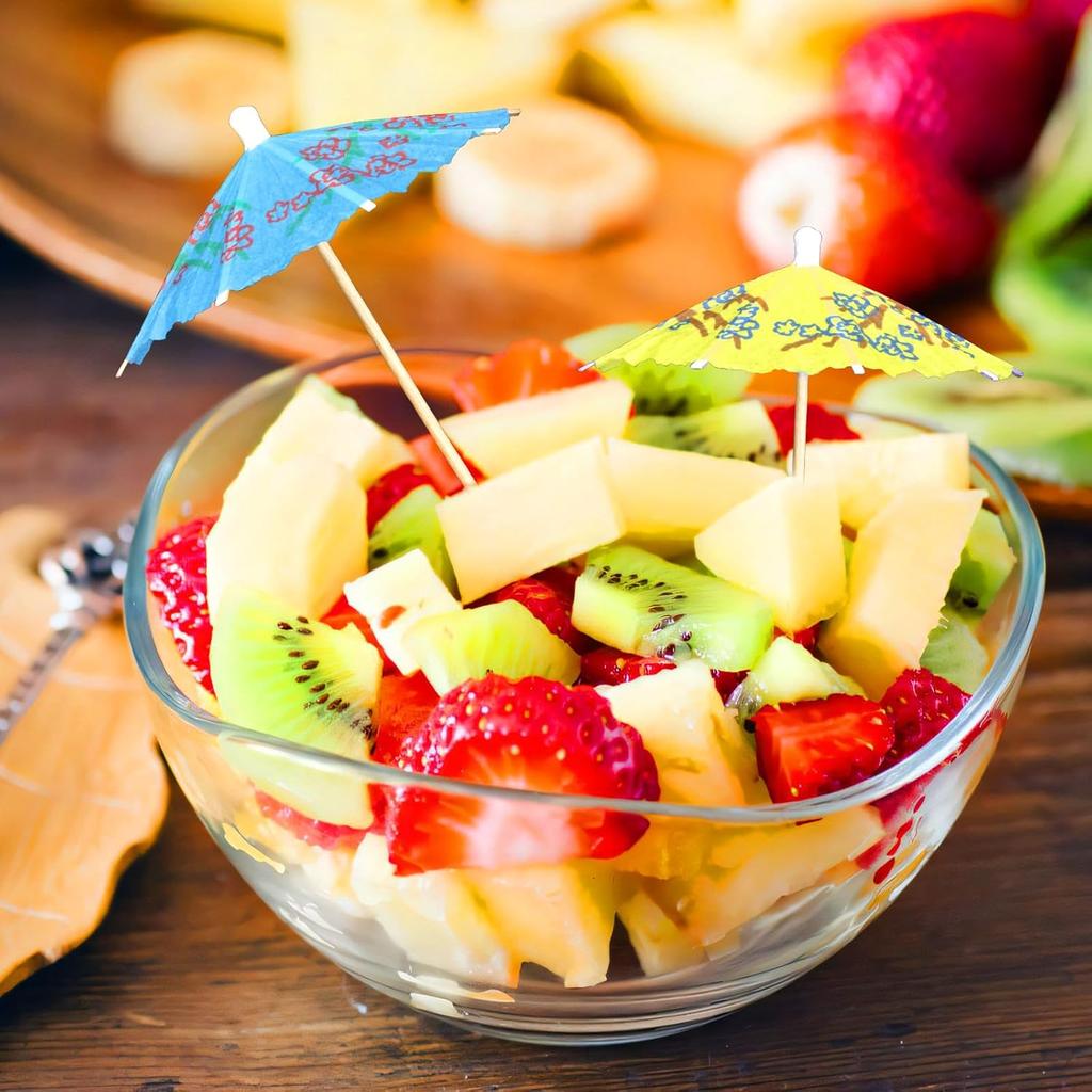 Cocktail Umbrella Picks, 50-Pack Drink Umbrella Toothpicks, Colorful 4-inch Paper Umbrellas for Drinks, Mini Umbrella Toppers, Tiny Umbrella