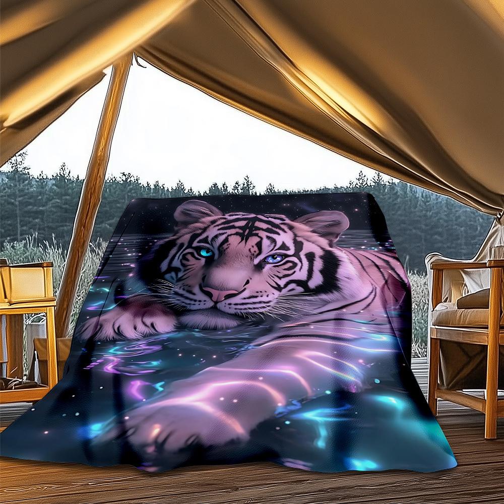 

1pc Sunflower Mandala Pattern Throw Blanket Polyester Fiber, Lightweight Flannel, Soft & Warm, All Season Use for Outdoor, Camping 80x120cm