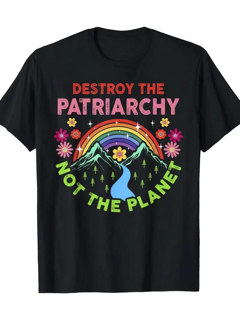 High-Quality Men s Cotton T-Shirt - Destroy the Patriarchy, Not the Planet Gra XXL