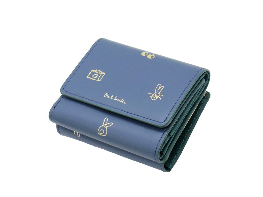 Paul Smith Mixed Doodle Women's Clasp Tri-fold Wallet (Lavender)