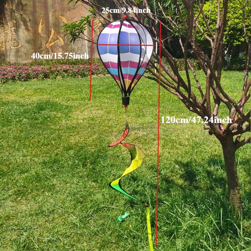 1PC Rainbow Hot Air Balloon Wind Spinner-suitable for Garden, Home, Office, Christmas and Party Decoration /garden Accessories