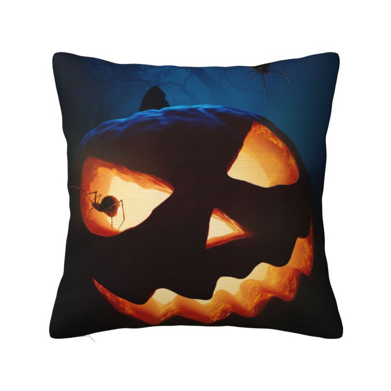 Custom Halloween Pumpkin Witch Skull Pattern Pillowcase Luxury Cushion Cover Car Pillowcase
