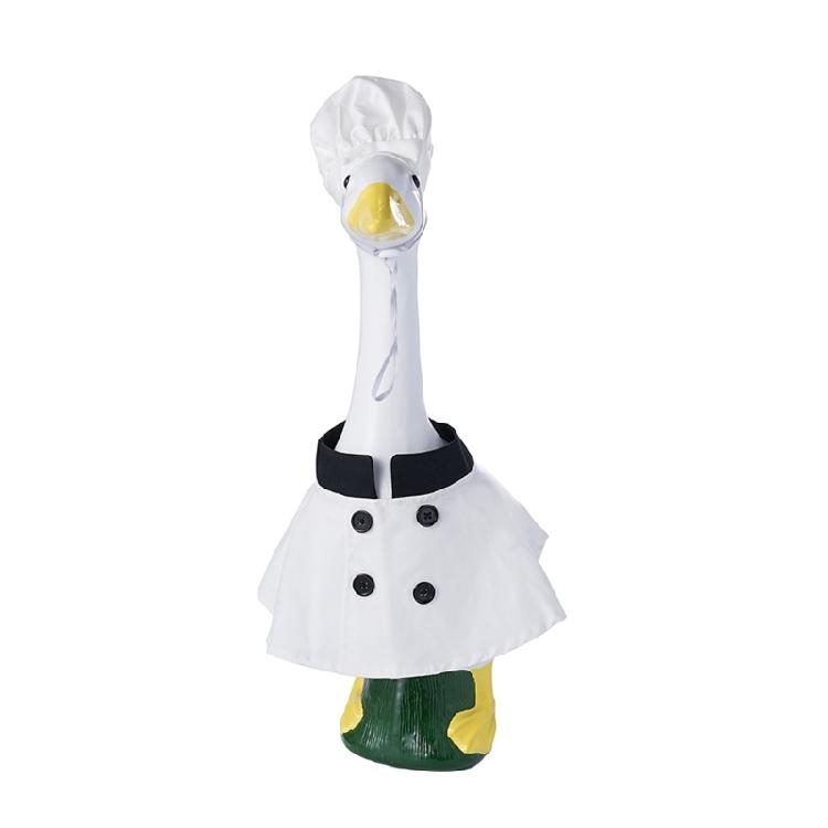 

Happy White Geese Cook Outfit For 23 Inch Porch Ducks To Improve Yard Appearance Thanksgiving Halloween Lawn Decoration 1 белый
