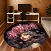 1pz Tappetino Rotondo Fantasy Floreale per Sedia Ufficio Tappeto per Area Ufficio - Antiscivolo, Tappetino per Pavimento per Ufficio, Camera da Letto, Regalo Ideale per Arredamento Casa c0112137
