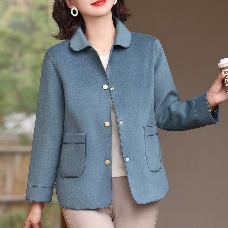 Autumn Clothes Double-sided Wool Coat Short New Style Middle-aged and Elderly Fashionable Women's Autumn and Winter Wool Top for Women