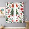 2pcs Festive Christmas Pattern Curtain  Polyester Holiday Window Decor  Winter Berry Gold Curtains  Home Decor Rod Pocket Curtains.