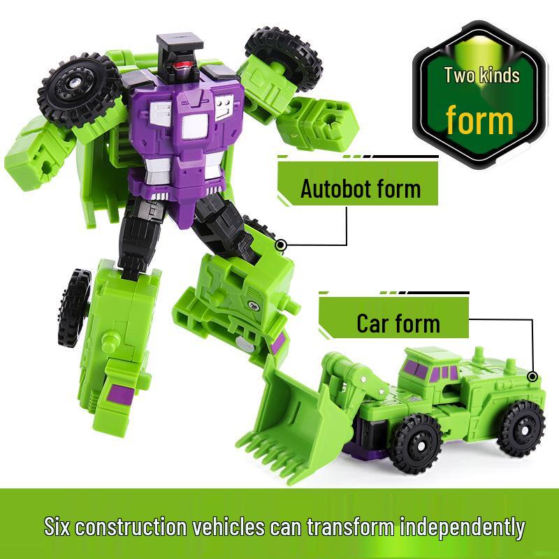 Little Hercules Six-in-One Excavator Robot Toy Set for Kids