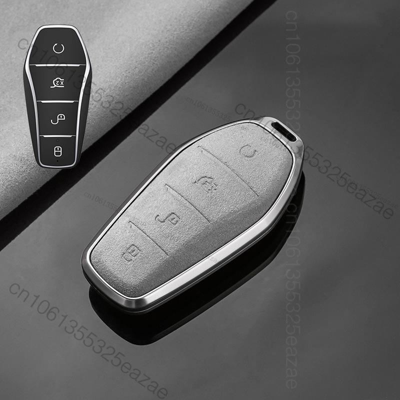 Metal Suede Car Remote Key Cover Case Holder Shell Fob For Byd New Atto 3 Atto2 Song Pro Han Tang Shark Dolphin Seal U Sealion 7