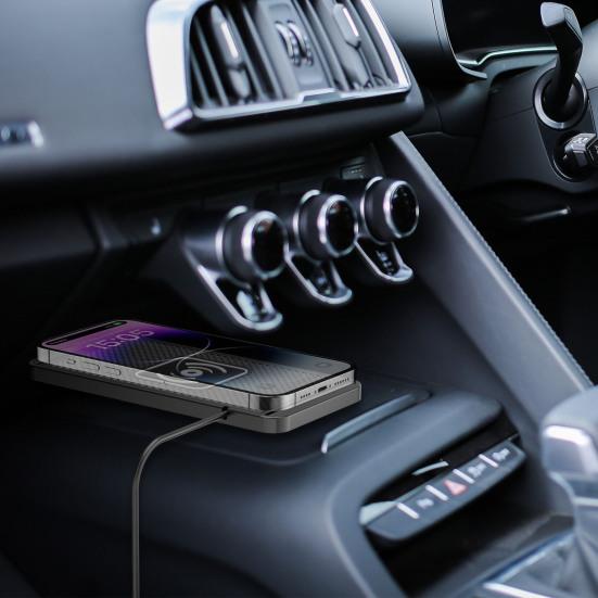 Wireless Car Charger Pad 20W Fast Charging Mat for Phone Non-Slip Cell Phone Charger Waterproof Anti-Slip Silicone Base Home Wireless Charging Pad