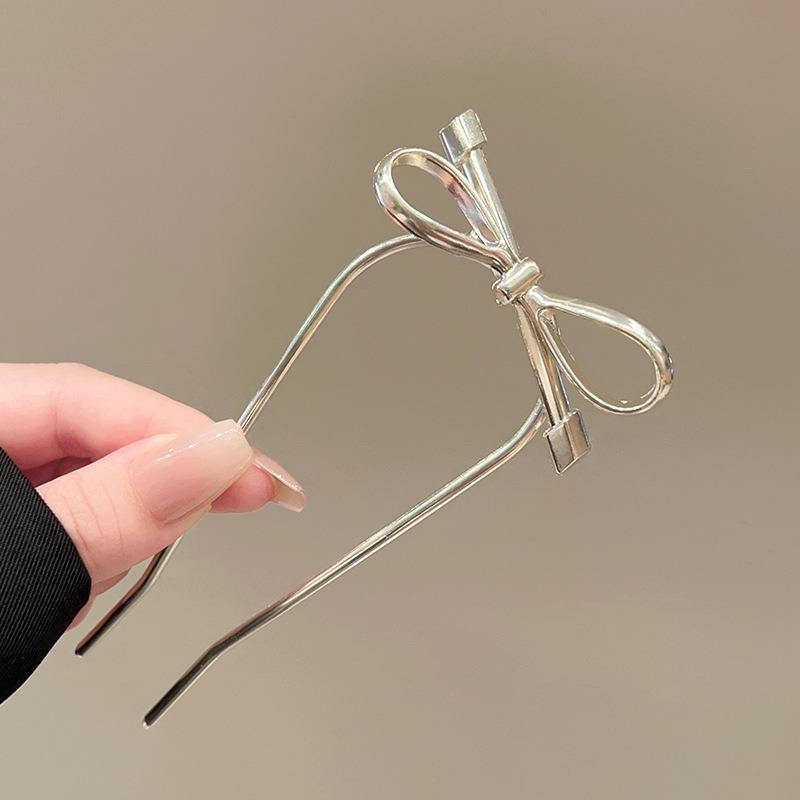 Minimalist Metal Style Bow Hairpin With High-end Hairstyle Embellishment Workplace Styling Art Exhibition Temperament Item