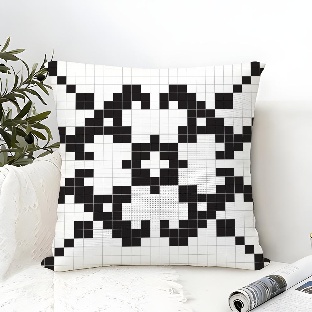 Pixel art print texture Pillow Case Cotton Linen Fabric Square Zipper Pillowcase Home Decorative Living Room