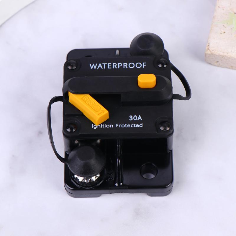 §DC12V-48V Waterproof 30A-300A Circuit Breaker, Manual Reset Fuse Holder For Car Boat Marine RV Solar System