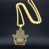 2026 Fashion Hamsa Hand Stainless Steel Chain Necklace for Men Gold Color Necklaces Pendants Jewerly colgante hombre N932S02