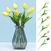 5 Pcs Artificial PU Tulip Real Touch Fake Flower Bouquet Fake Floral Arrangement for Wedding Spring Home Office Party Decoration