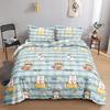 Cartoon Cat Duvet Cover Set Pet Cat Comforter Cover Cute Kitten Neon Light Bedding Set 3D Cat Lover's Bedspread Cover